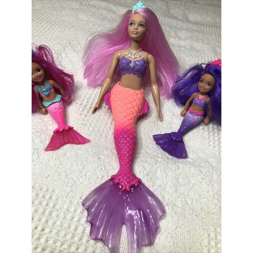 Barbie Dreamtopia Mermaid Tail Doll Lot 1 Barbie and 2 Chelsea Mermaid Dolls - Picture 3 of 12